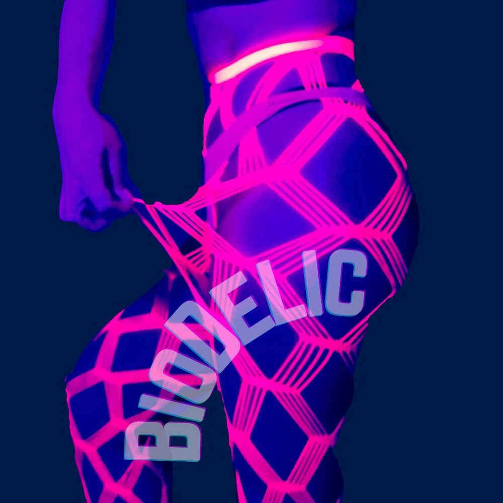 HOT PINK Glow in the Dark Fishnet Tights. Festival Legwear Gift Neon stockings